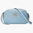 Gucci Marmont Cierre alrededor del bolso de hombro GG Pequeño Pastel Azul