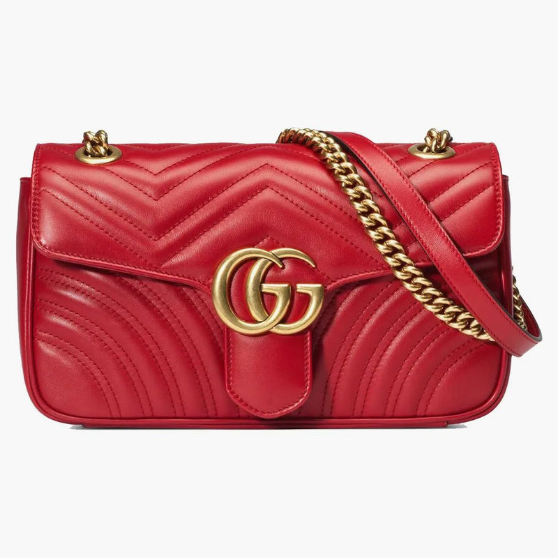 Gucci GG Marmont Small Matelasse Bag Hibiscus Red
