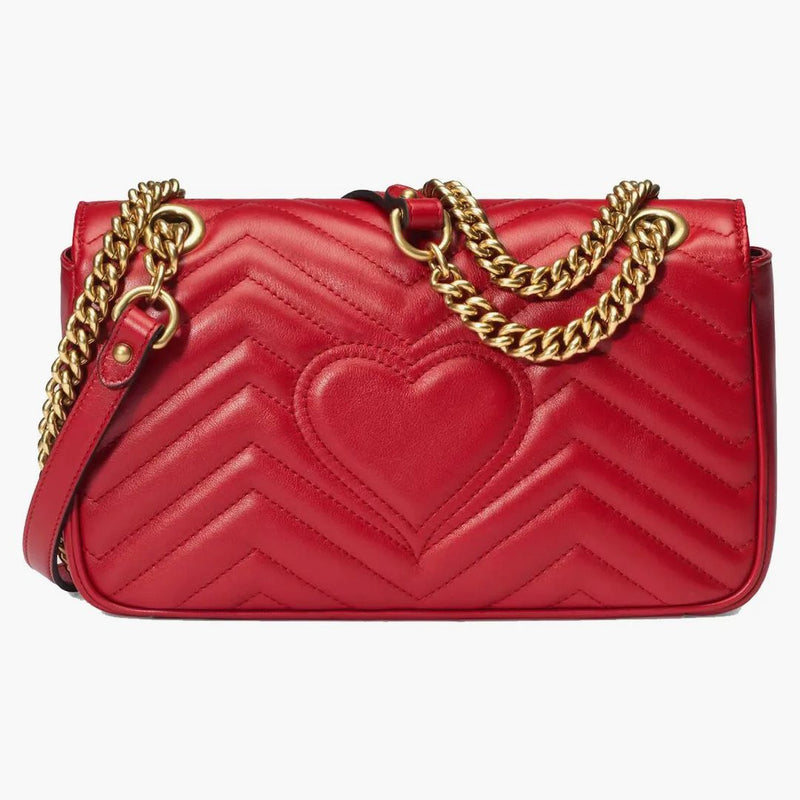 Gucci GG Marmont Small Matelasse Bag Hibiscus Red