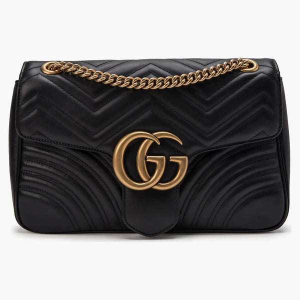 Gucci gg Marmont axelväska matelasse medium svart