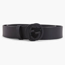 Gucci Matte Black Black G cinghia G pelle da 1,5 W 1,5W