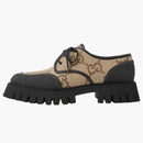 Gucci Maxi GG Supreme Canvas Lace-Up Camel Black