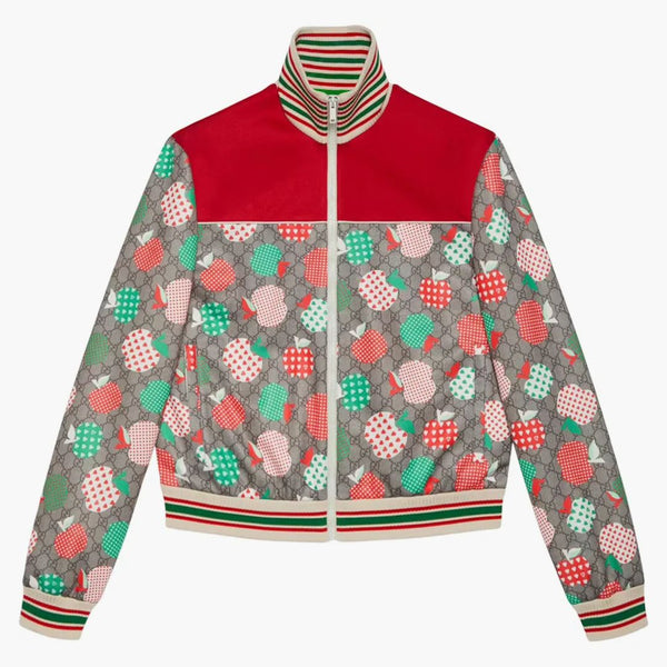 Gucci Men's Gucci Les Pommes Zip Jacket Red/beige/brown