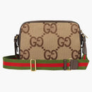 Borsa a tracolla Gucci con jumbo gg camel/ebano