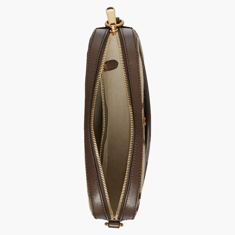 Borsa a tracolla Gucci con jumbo gg camel/ebano