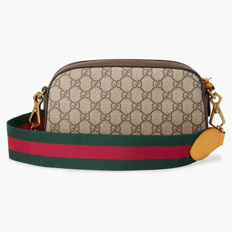 Gucci Messenger GG Supreme Green/Red Web Strap Brown/Yellow