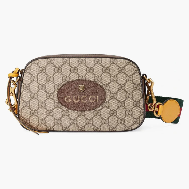 Gucci Messenger GG Supreme Green/Red Web Strap Brown/Yellow