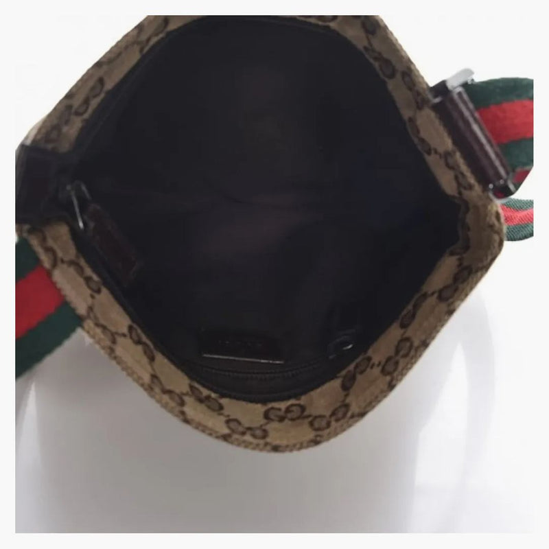 Gucci Messenger Monogram Gg Web Strap Beige