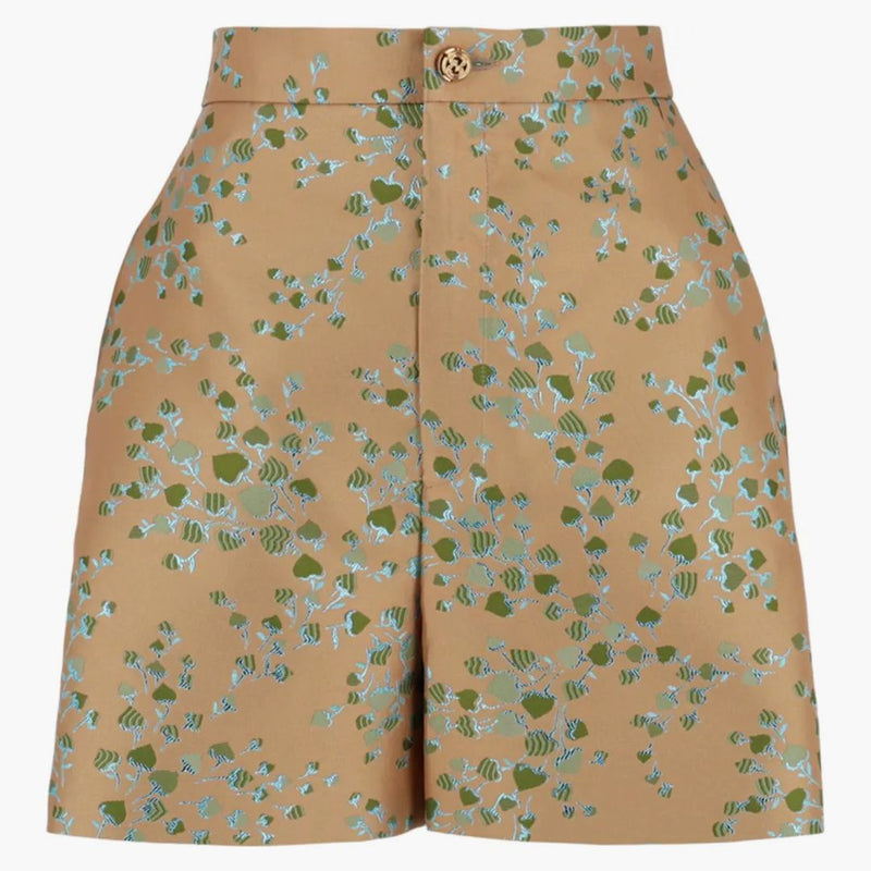 Gucci Metallic Lead Motif Shorts Brown Multi