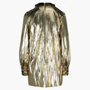 Gucci Metallic Long Sleeve Mini Dress Gold