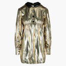 Gucci Metallic Long Sleeve Mini Dress Gold