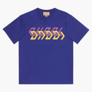 Gucci Mirror Logo-Print Short Sleve T-Shirt Blue/Purple/Yellow