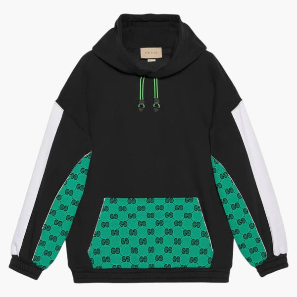 Gucci Monogram logo hoodie svart/grön