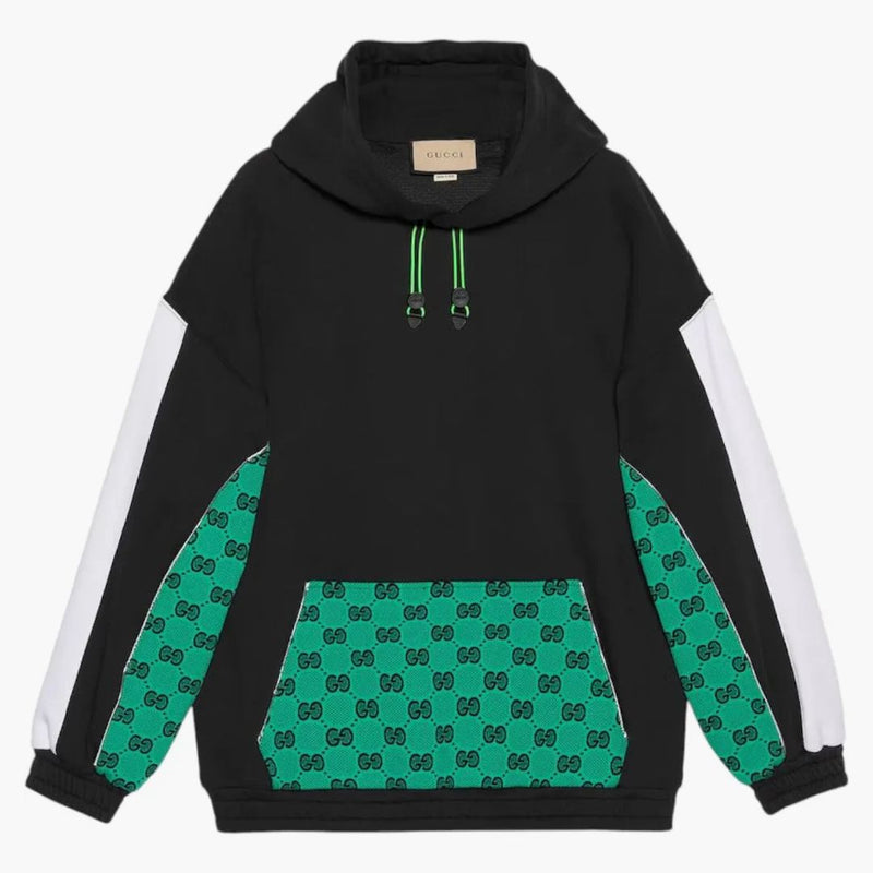 Gucci Monogram logo hoodie svart/grön
