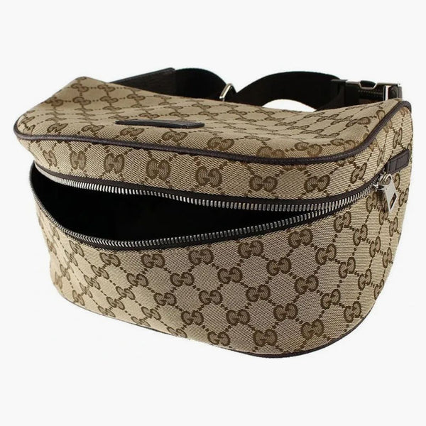 Gucci Monogram Pochette Shoulder Bag Brown