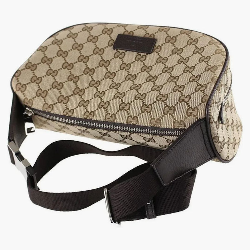 Gucci Monogram Pochette Shoulder Bag Brown
