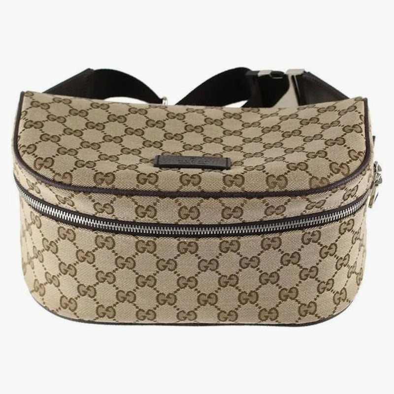 Gucci Monogram Pochette Shoulder Bag Brown