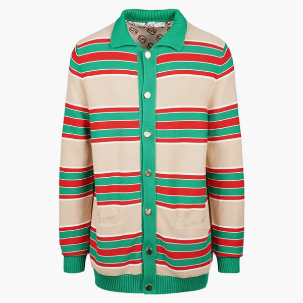 Gucci Multi randig tröja Grön/elfenben