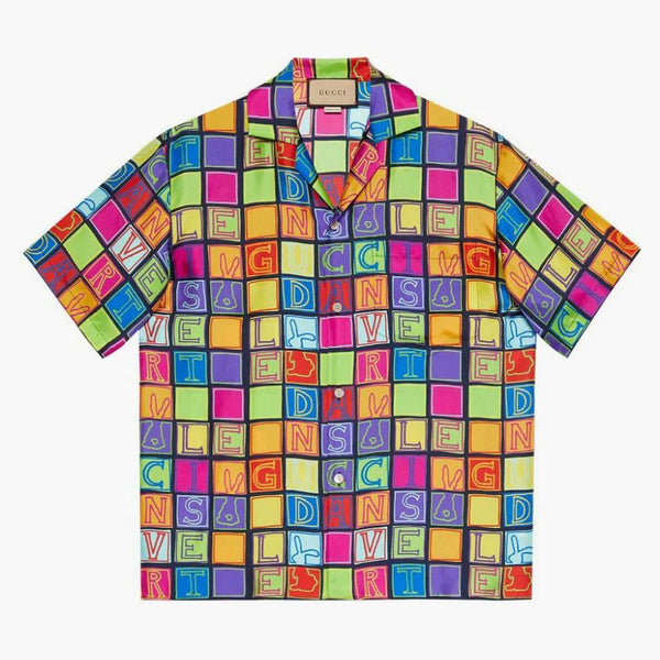 Camicia di seta multicolore Gucci multiplo