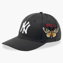 Gucci Ny Yankees Embroidered Butterfly Baseball Cap Black