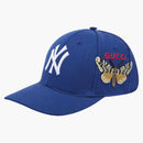 Gucci Ny Yankees Embroidered Butterfly Baseball Cap Blue