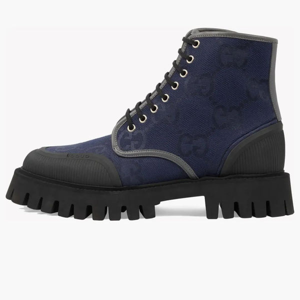 Gucci Novo Lug-sule Ankle Booties Navy