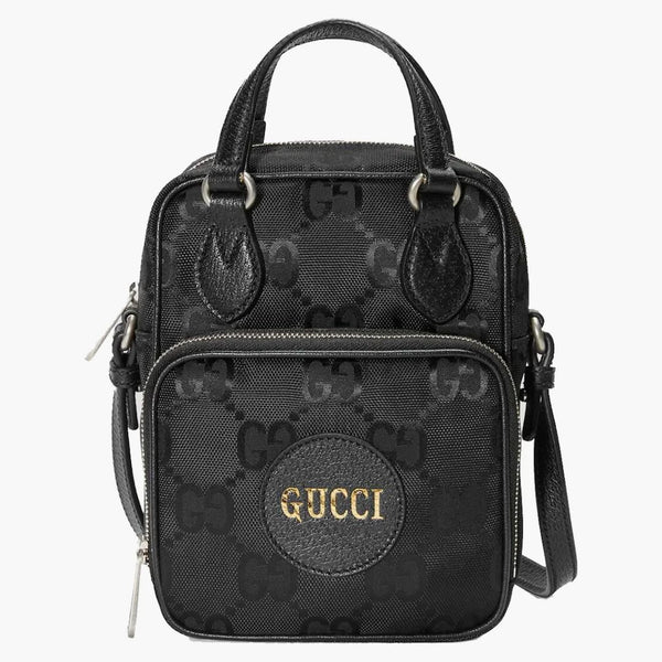 Gucci från rutan axelväska svart