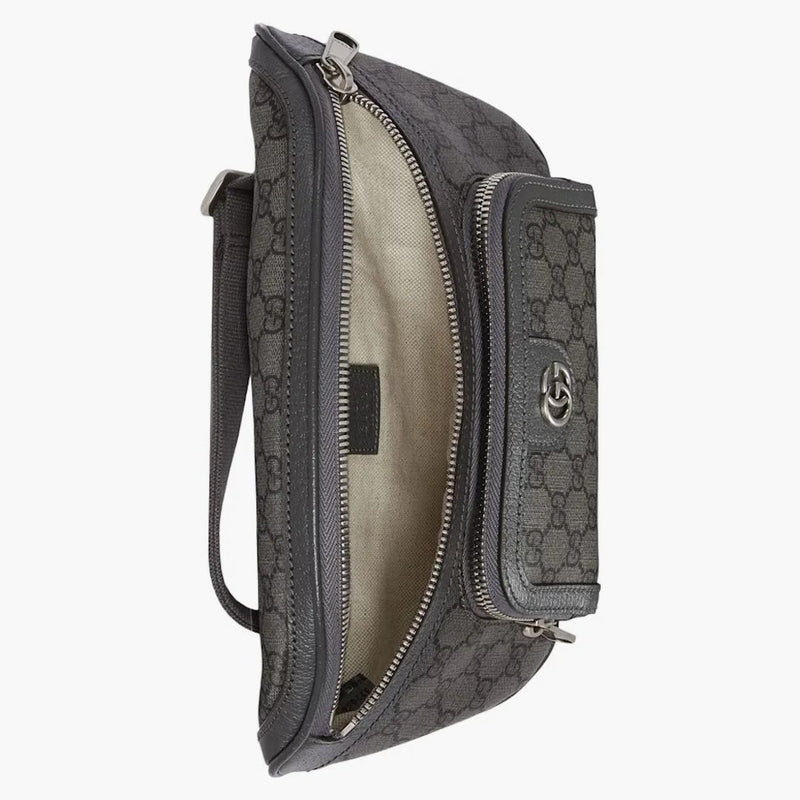 Bolsa de cinturón de Ophidia Gucci gris/negro