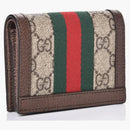 Gucci Ophidia Card Case Monogram GG Supreme Web Brown