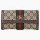 Gucci Ophidia Continental Wallet Gg Web Beige/ebony