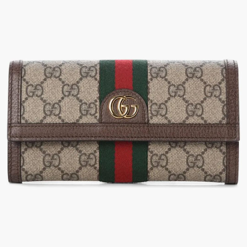 Gucci Ophidia Continental Wallet Gg Web Beige/ebony