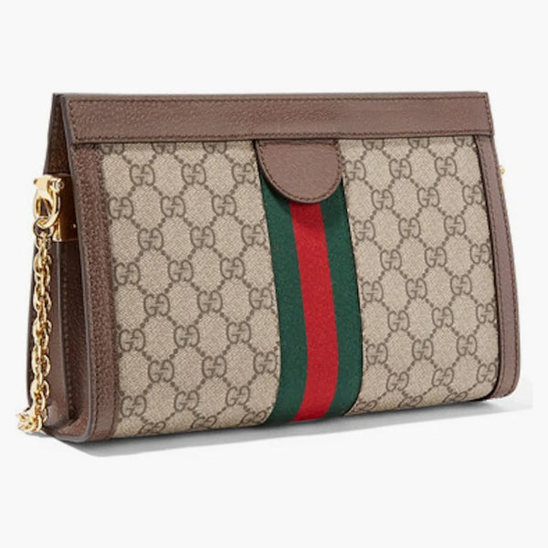 Gucci Ophidia Convertible Clutch Gg Web Small Brown