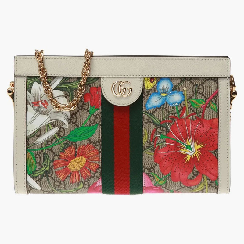 Gucci Ophidia Floral Pattern GG Logo Shoulder Bag Small Multicolor