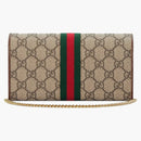 Gucci Ophidia GG Chain Wallet Beige/Ebony