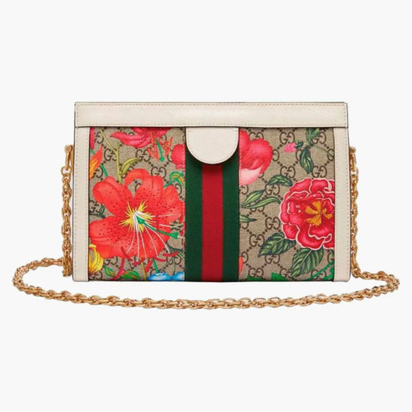 Gucci Ophidia GG Shoulder Bag Flora Ivory