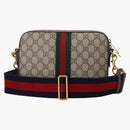 Gucci Ophidia GG Ramenní taška GG Nejvyšší plátno béžové/ebony/zelená/červená