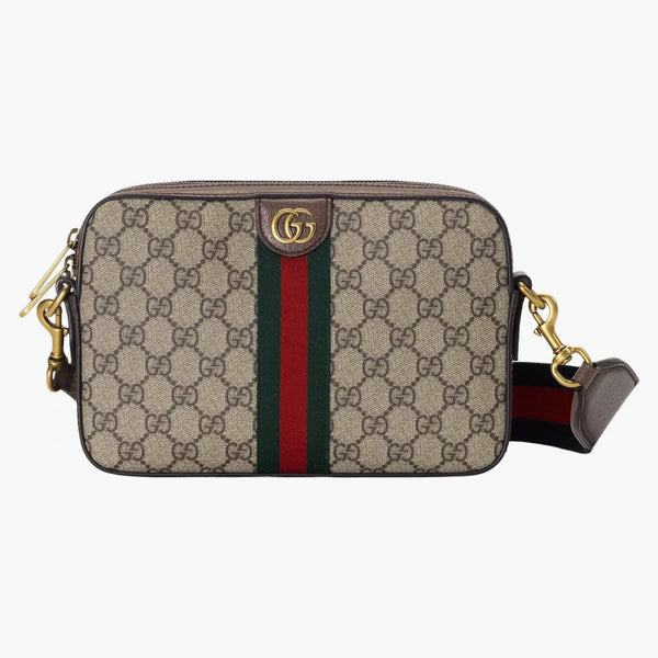 Gucci Ophidia gg axelväska GG Supreme Canvas Beige/Ebony/Green/Red