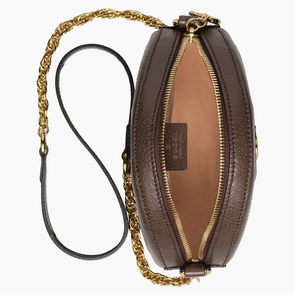 Gucci Ophidia Mini GG Round Shoulder Bag Beige/Ebony