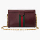 Gucci Ophidia Shoulder Bag Leather Small Burgundy