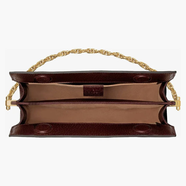 Gucci Ophidia Shoulder Bag Leather Small Burgundy