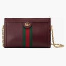 Gucci Ophidia Shoulder Bag Leather Small Burgundy