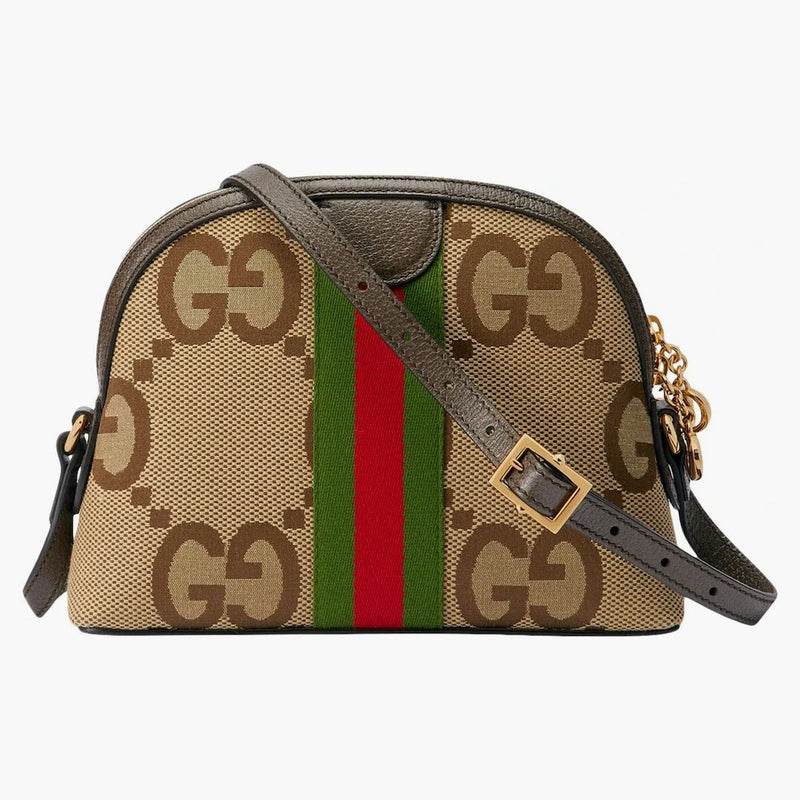 Gucci Ophidia Shoulder Bag Small Jumbo Gg Camel/ebony/red/green