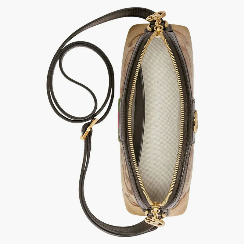 Gucci Ophidia Shoulder Bag Small Jumbo Gg Camel/ebony/red/green