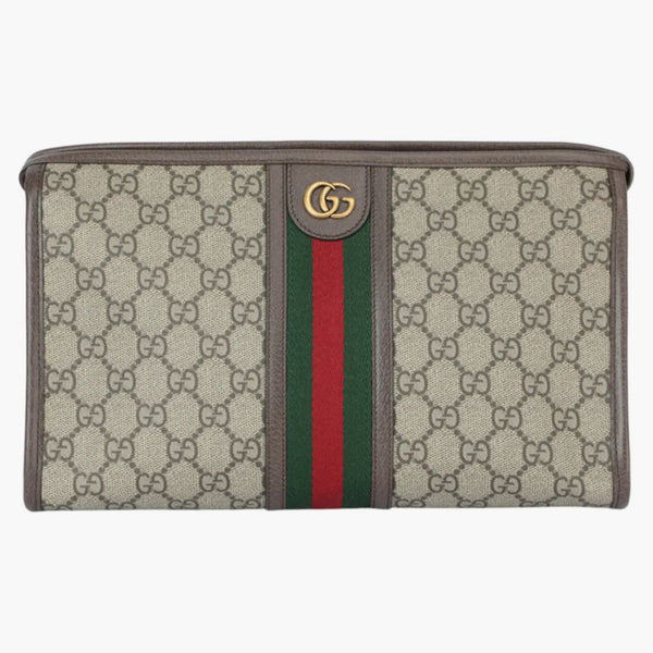 Gucci Ophidia zippad påse beige/ebenholts