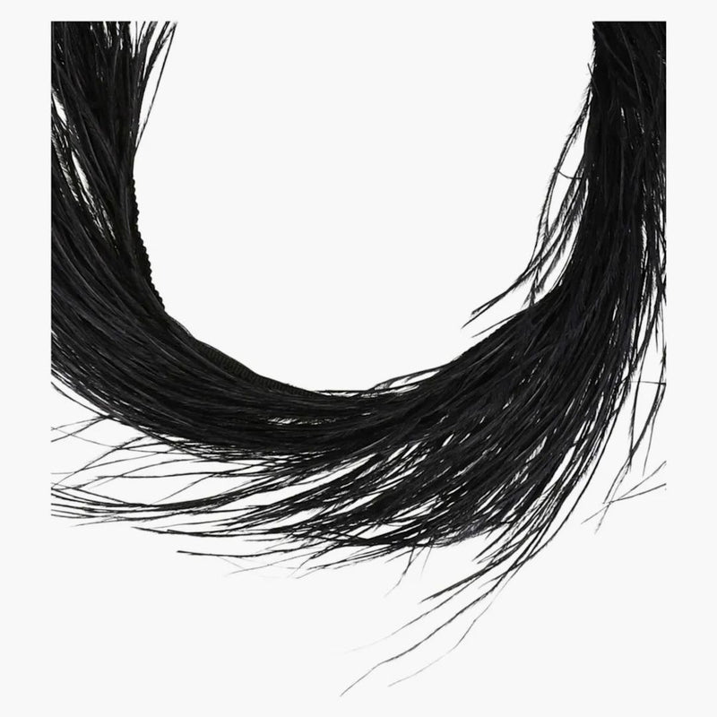 Gucci Ostrich Feather Choker Necklace Black