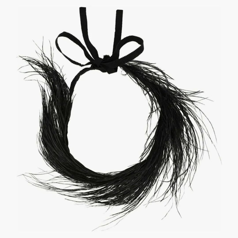 Gucci Ostrich Feather Choker Necklace Black