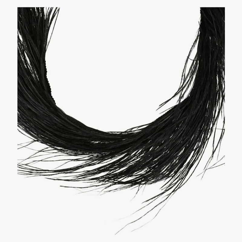 Gucci Ostrich Feather Choker Necklace Black