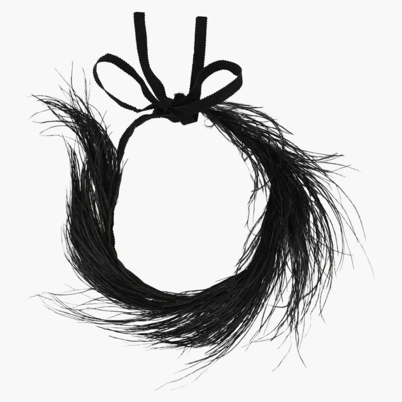 Gucci Ostrich Feather Choker Necklace Black