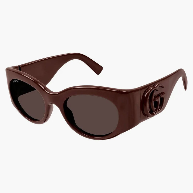 Gucci Oval Sunglasses Burgundy/brown (gg1544s-002)