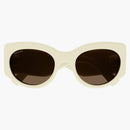 Gucci ovala solglasögon elfenben/brun (GG1544S-004)